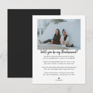 Will you be my Bridesmaid/Maid of Honor Proposal Note Card