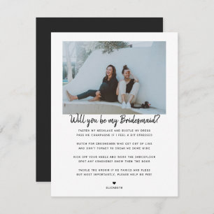Will you be my Bridesmaid/Maid of Honor Proposal Note Card