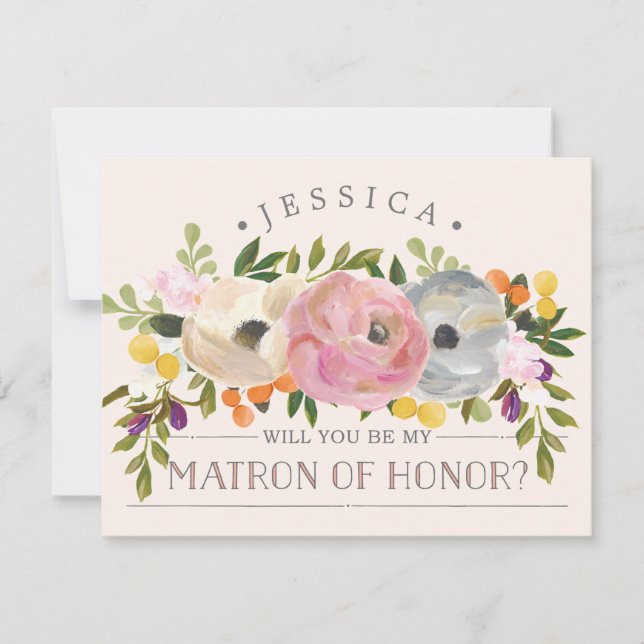 Will You Be My Bridesmaid - Matron of Honor Card (Front)