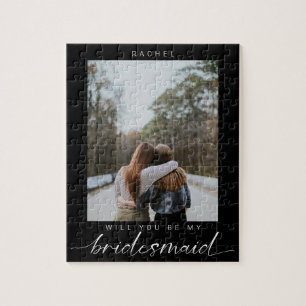 Will you be my Bridesmaid Minimalist Black Photo Jigsaw Puzzle