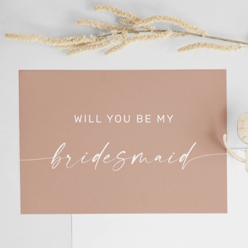 Will you be my bridesmaid Minimalist pale pink  Postcard