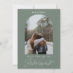 Will you be my Bridesmaid Minimalist Photo Modern