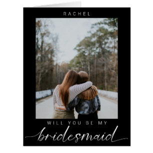 Will you be my Bridesmaid Minimalist Photo Modern Cards