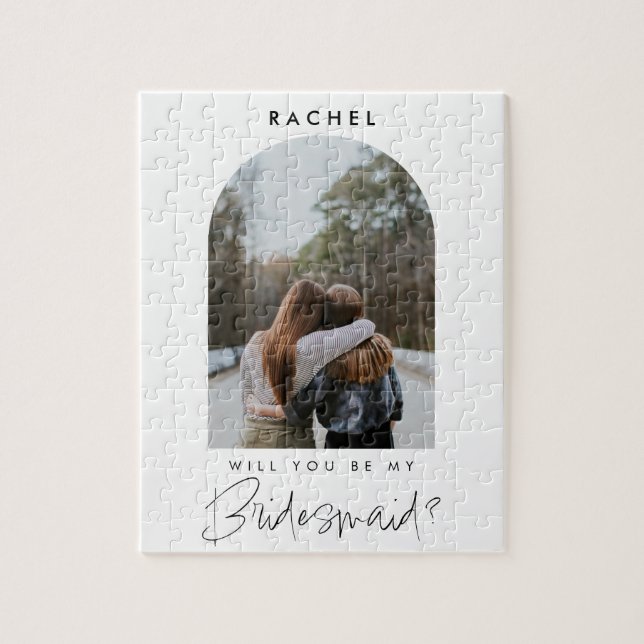 Will you be my Bridesmaid Minimalist Photo Modern Jigsaw Puzzle (Vertical)