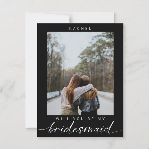 Will you be my Bridesmaid Minimalist Photo Modern Postcard