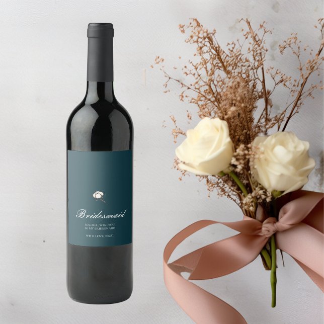 Will You Be My Bridesmaid Minimalist Proposal Wine Label (Creator Uploaded)