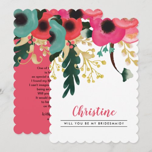 Will you be my Bridesmaid? Custom Invitation Cards