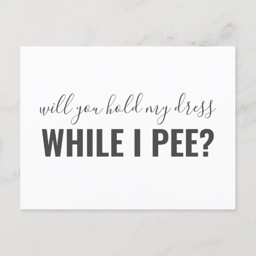 Will You Be My Bridesmaid Modern Funny Invitation