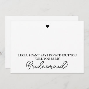 Will You Be My Bridesmaid Modern Proposal Card
