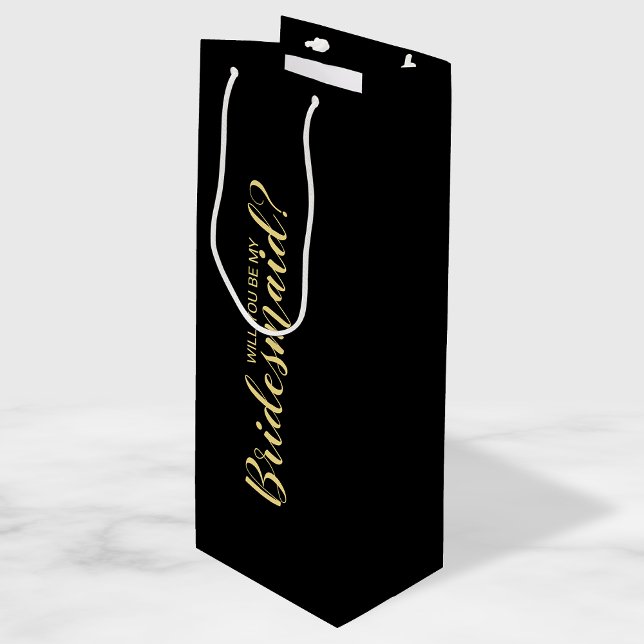 Will You Be My Bridesmaid? Modern Proposal Wine Gift Bag (Creator Uploaded)
