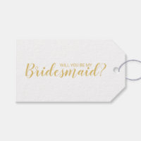 Will You Be My Bridesmaid? Modern Script Gold
