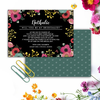 Will You Be My Bridesmaid? Modrn Floral Invitation by YourWeddingDay at Zazzle