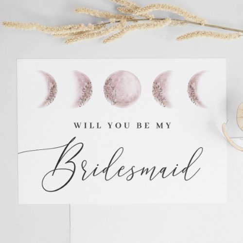 Will you be my bridesmaid Mystical moon script Postcard