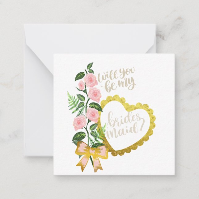 Will you be my Bridesmaid Note Card (Front)