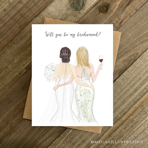will you be my bridesmaid note card