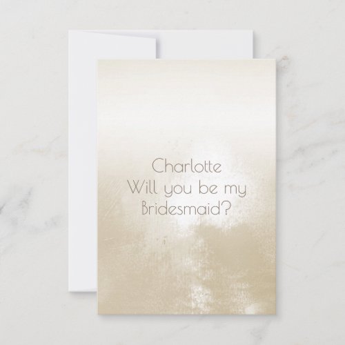 Will You Be My Bridesmaid Ombre Ivory Invitation