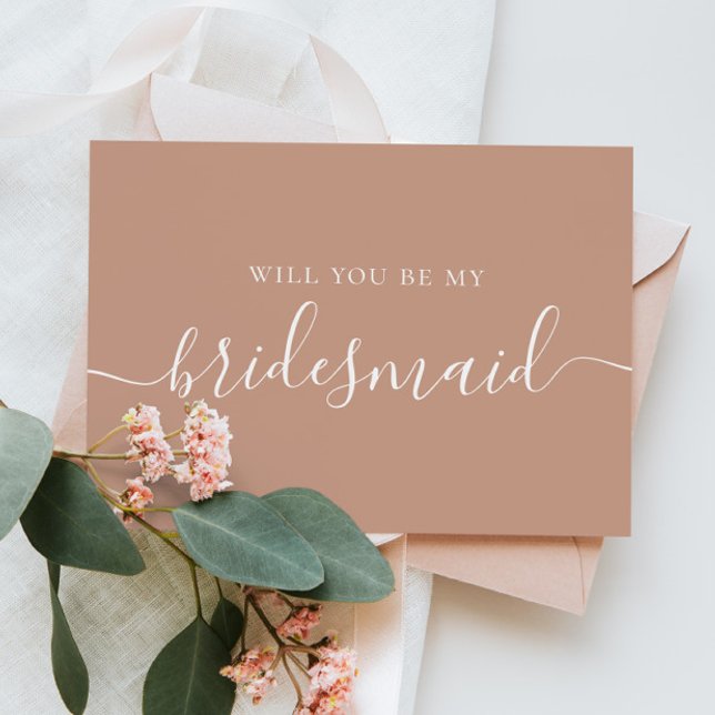 Will you be my bridesmaid. Pale pink blush script Invitation Postcard (Creator Uploaded)