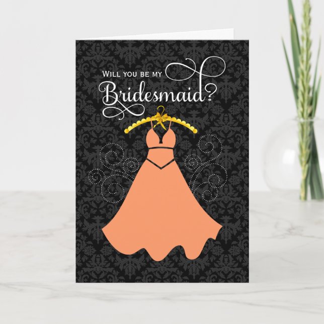 Will You Be My Bridesmaid Peach Invitation (Front)