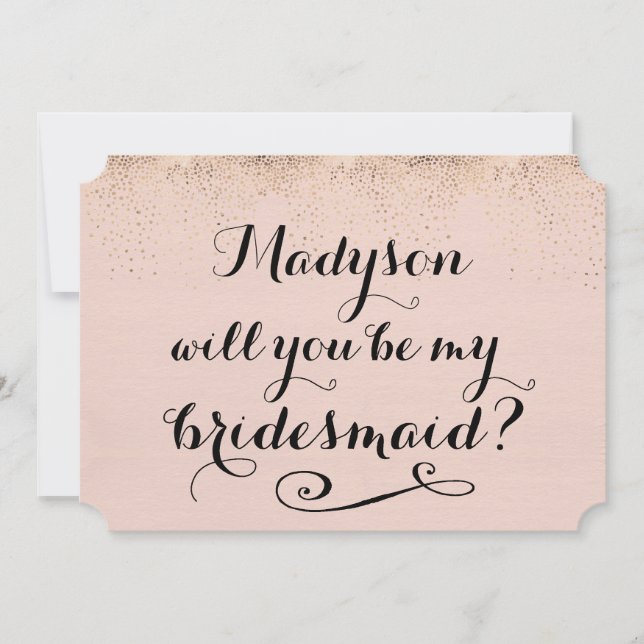 Will You Be My Bridesmaid Personalized Calligraphy Invitation (Front)