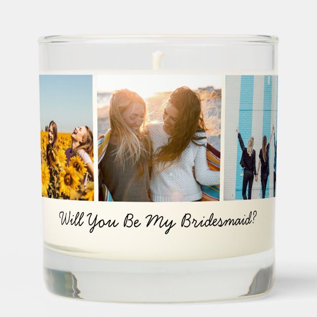 Will You Be My Bridesmaid Personalized Vanilla Scented Candle (Front)