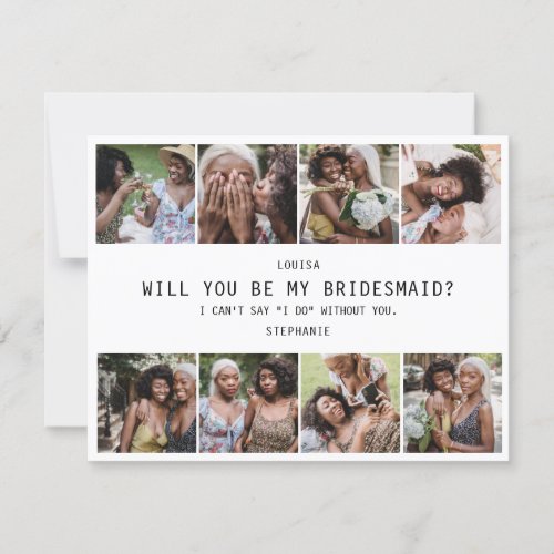 Will You Be My Bridesmaid  Photo Grid Keepsake