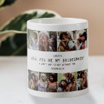 Will You Be My Bridesmaid? | Photo Grid Keepsake Coffee Mug<br><div class="desc">"Will you be my Bridesmaid?" Proposal Coffee Mug gift - Ask your sister, bestie or neice to be your bridesmaid at your wedding with this modern photo grid design. Featuring 8 insta square photos of you and the person your asking and a contemporary proposal template. All text is easily customized....</div>