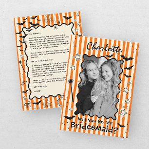Will You Be My Bridesmaid Photo Halloween  Invitation