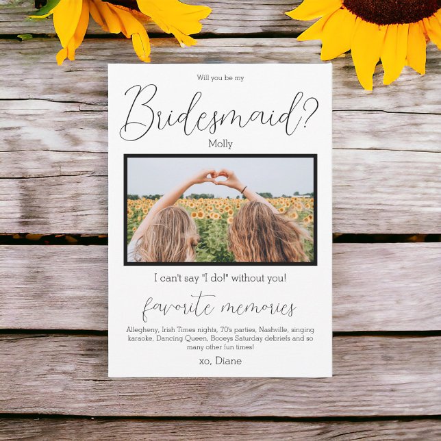 Will You Be My Bridesmaid Photo Memories Proposal Invitation (Creator Uploaded)