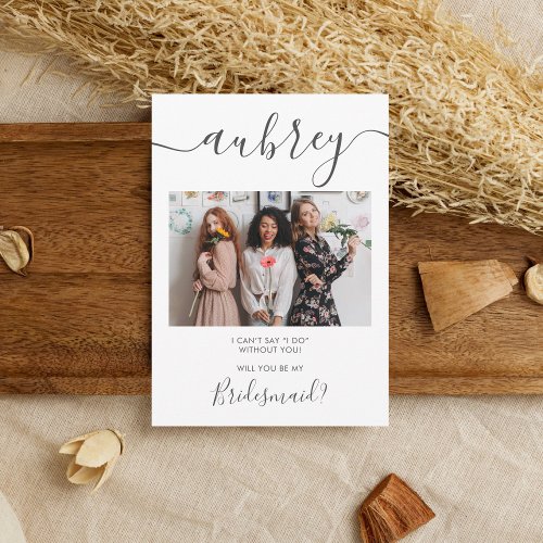 Will You Be My Bridesmaid Photo Modern Invitation