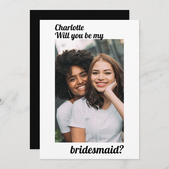 Will You Be My Bridesmaid Photo Personalized Invitation (Front/Back)