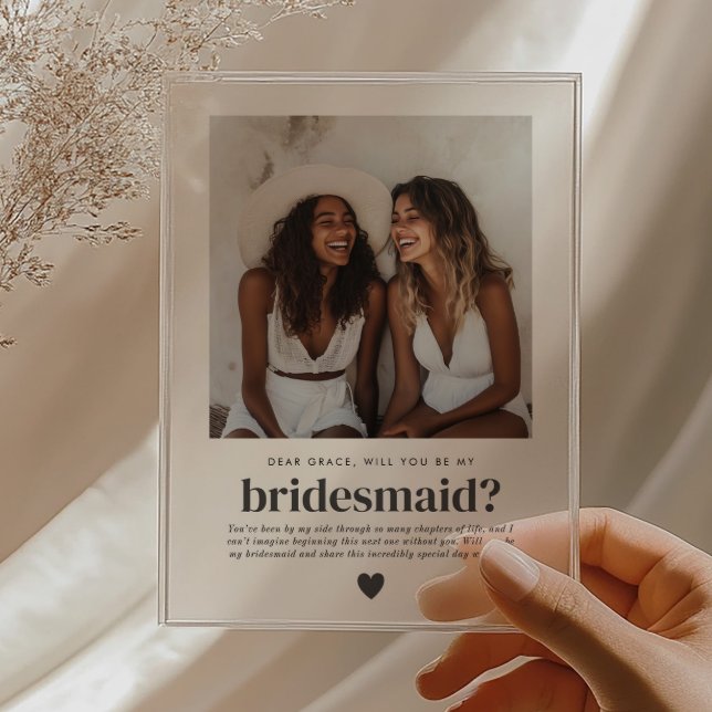 Will You Be My Bridesmaid Photo Proposal Acrylic Invitations (Zazzle Will You Be My Bridesmaid Photo Proposal Acrylic Invitations)