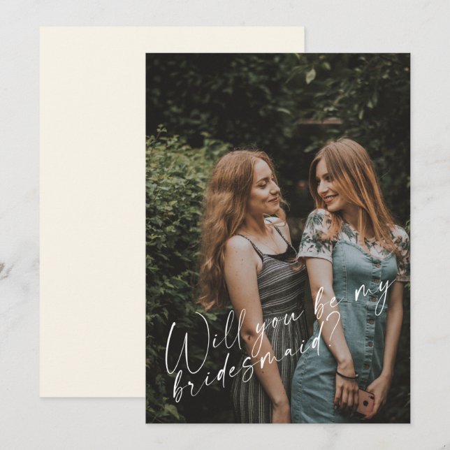 Will You Be My Bridesmaid Photo Proposal Card (Front/Back)