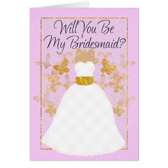 Will you be my Bridesmaid? - Pink And Gold Card