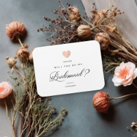 Will You Be My Bridesmaid Pink Heart Proposal Card