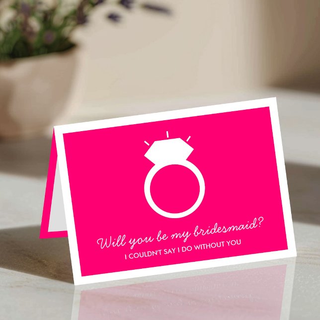 Will You Be My Bridesmaid? Pink Ring Card (Creator Uploaded)