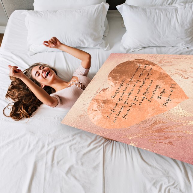 Will You Be My Bridesmaid Pink Rose Brush Heart Invitation (Will You Be My Bridesmaid Pink Rose Brush Heart Invitation)