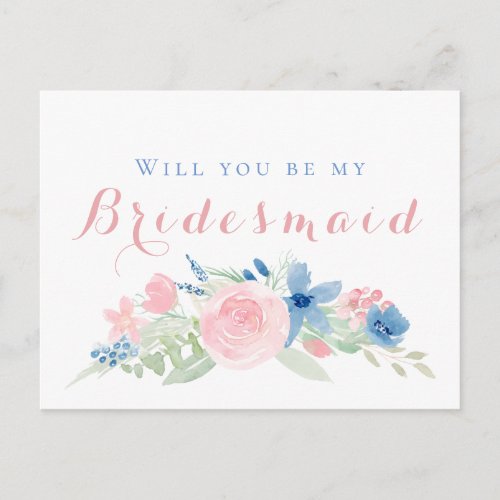 Will you be my bridesmaid postcard