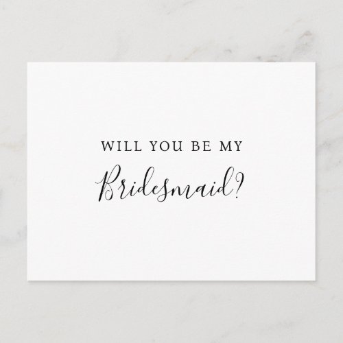 Will you be my bridesmaid postcard 
