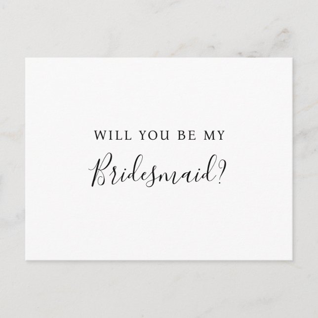 Will you be my bridesmaid postcard  (Front)