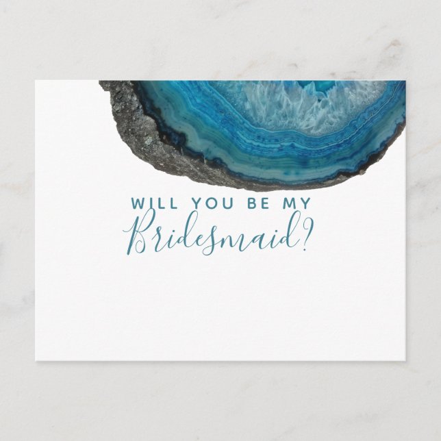 Will you be my bridesmaid postcard gemstone (Front)
