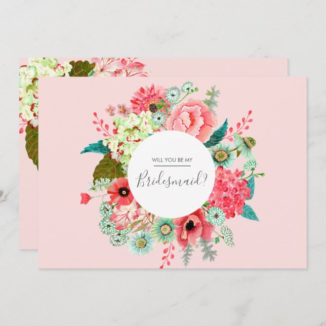 Will you be my Bridesmaid | Postcard Invitations (Front/Back)