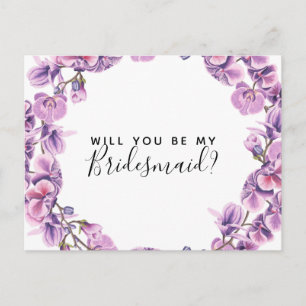 Will you be my bridesmaid postcard ultraviolet