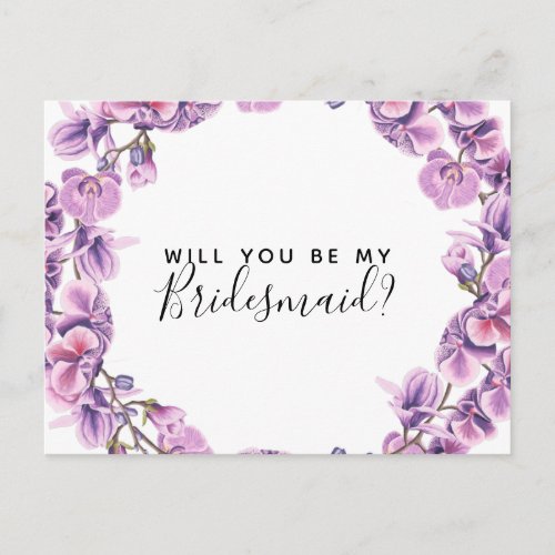 Will you be my bridesmaid postcard ultraviolet