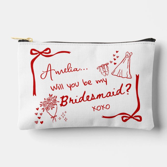 Will you be my Bridesmaid Proposal  Accessory Pouch (Front)