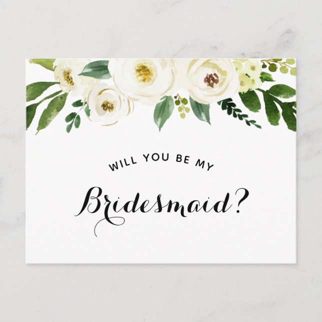 Will You Be My Bridesmaid Proposal Announcement Postcard (Front)