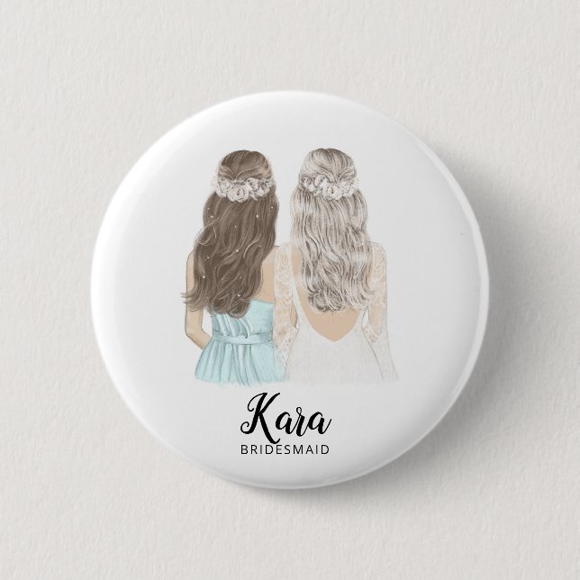 Will You Be My Bridesmaid Proposal Badge Button (Front)