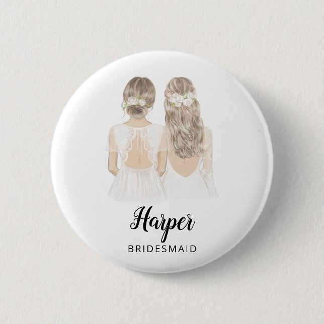 Will You Be My Bridesmaid Proposal Badge Button (Front)