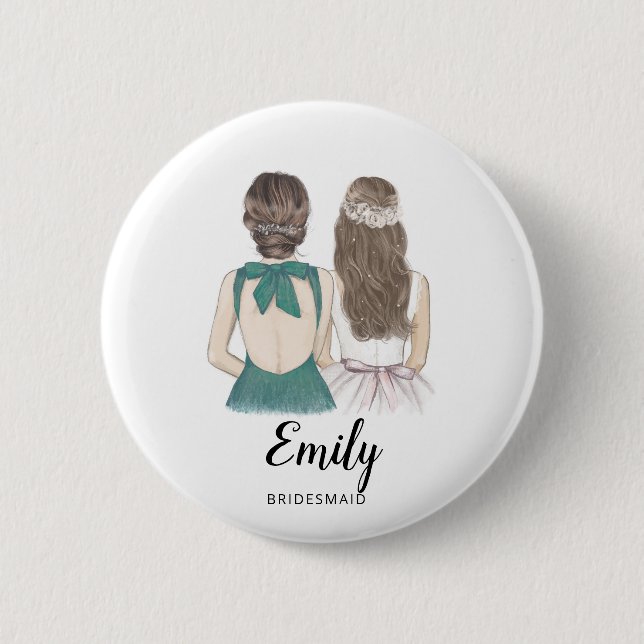 Will You Be My Bridesmaid Proposal Badge Button (Front)