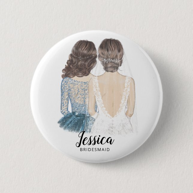 Will You Be My Bridesmaid Proposal Badge Button (Front)