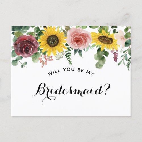 Will you be my bridesmaid proposal card